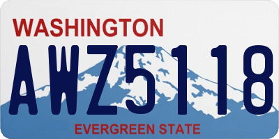 WA license plate AWZ5118