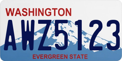 WA license plate AWZ5123