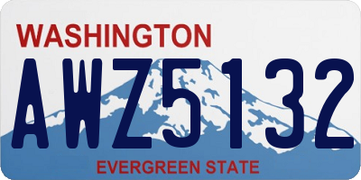 WA license plate AWZ5132