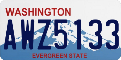 WA license plate AWZ5133