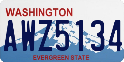 WA license plate AWZ5134