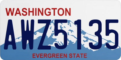 WA license plate AWZ5135
