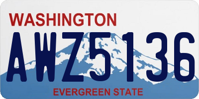 WA license plate AWZ5136