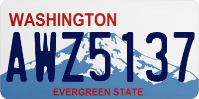 WA license plate AWZ5137