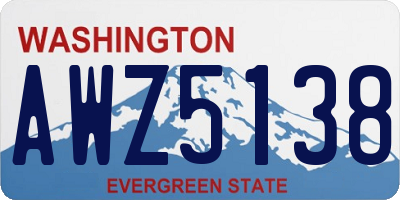WA license plate AWZ5138