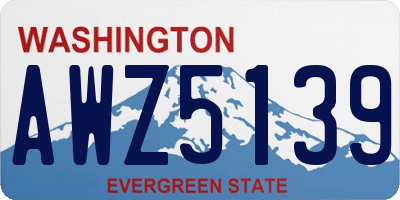 WA license plate AWZ5139