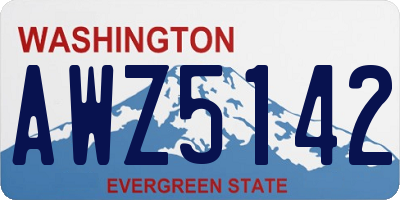 WA license plate AWZ5142