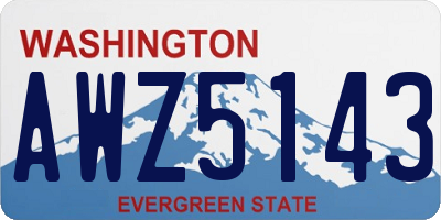 WA license plate AWZ5143