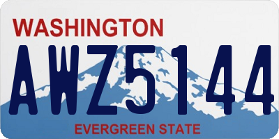 WA license plate AWZ5144