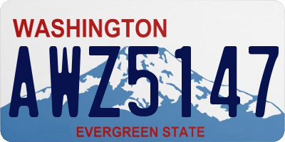 WA license plate AWZ5147