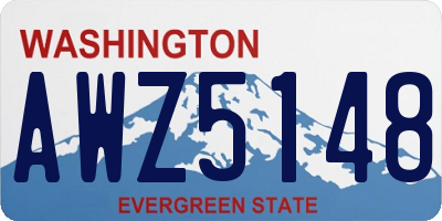 WA license plate AWZ5148