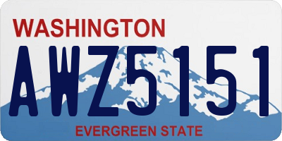 WA license plate AWZ5151