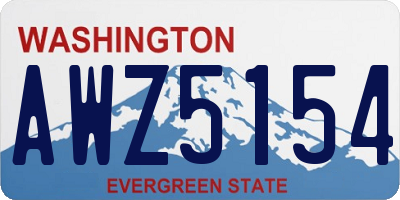 WA license plate AWZ5154