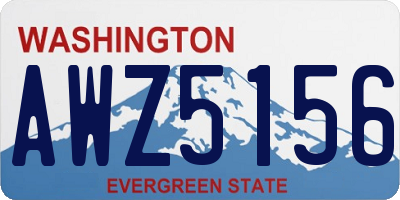 WA license plate AWZ5156