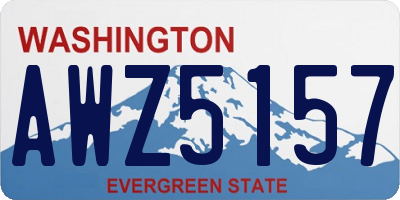 WA license plate AWZ5157