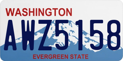 WA license plate AWZ5158