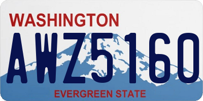 WA license plate AWZ5160