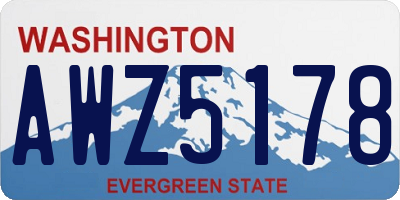 WA license plate AWZ5178