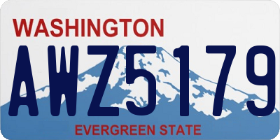 WA license plate AWZ5179