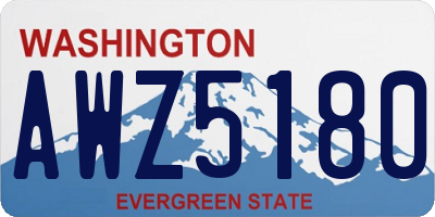 WA license plate AWZ5180