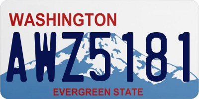 WA license plate AWZ5181