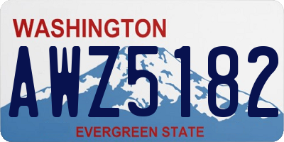 WA license plate AWZ5182