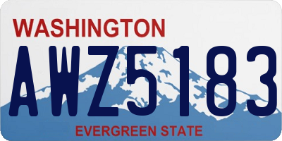 WA license plate AWZ5183
