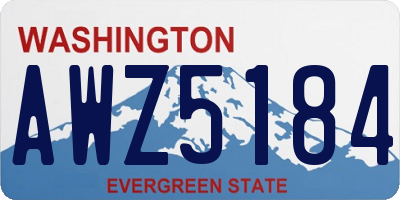 WA license plate AWZ5184