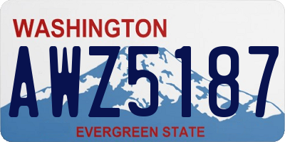 WA license plate AWZ5187