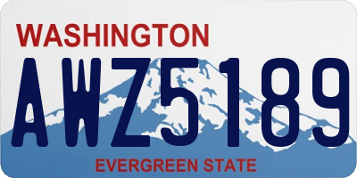 WA license plate AWZ5189