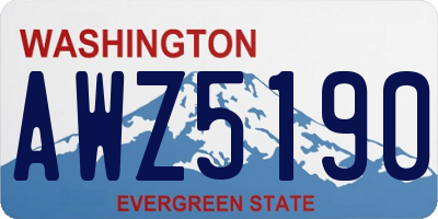 WA license plate AWZ5190