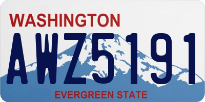 WA license plate AWZ5191