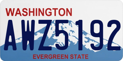 WA license plate AWZ5192