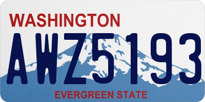 WA license plate AWZ5193