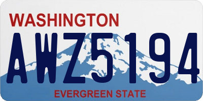 WA license plate AWZ5194
