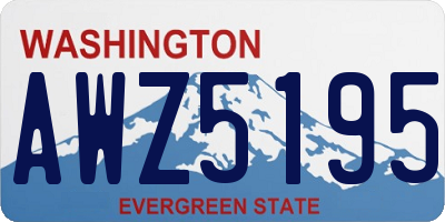 WA license plate AWZ5195