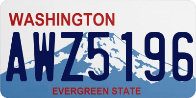WA license plate AWZ5196