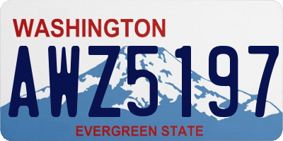 WA license plate AWZ5197