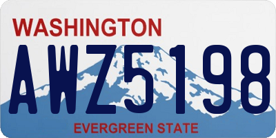 WA license plate AWZ5198