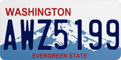 WA license plate AWZ5199