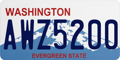 WA license plate AWZ5200