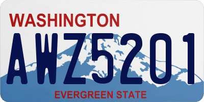 WA license plate AWZ5201