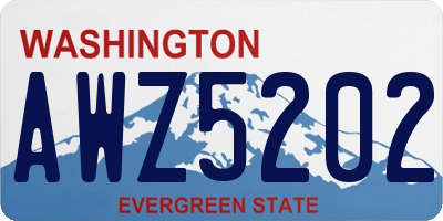 WA license plate AWZ5202