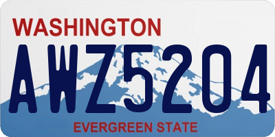 WA license plate AWZ5204