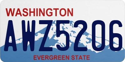 WA license plate AWZ5206