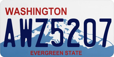 WA license plate AWZ5207