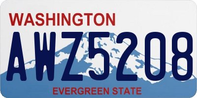 WA license plate AWZ5208