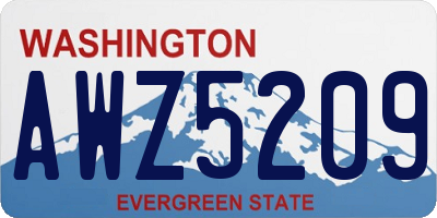 WA license plate AWZ5209