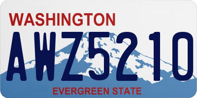 WA license plate AWZ5210