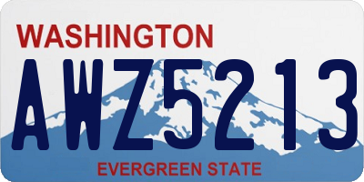 WA license plate AWZ5213